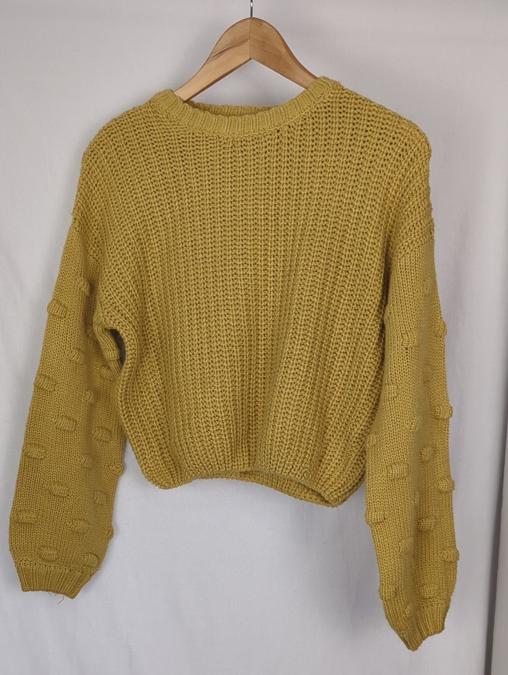 MOON & MADISON Women's XS Golden Bubble-Sleeve Knit Sweater